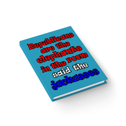donkeys and elephants - journal-blank (turquoise)
