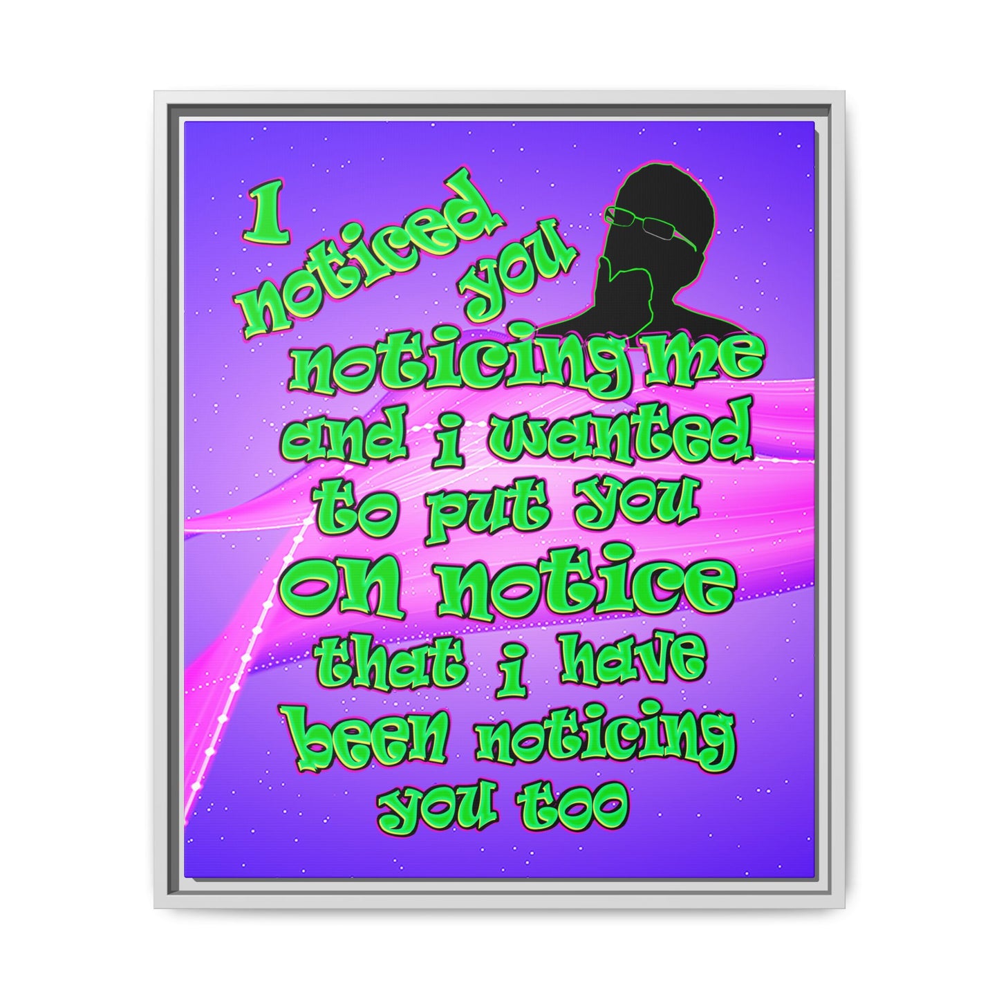 noticed you noticing - framed canvas art (purple-pink wave)