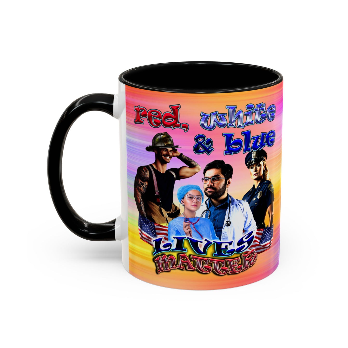 rw&b lives matter - Accent Mug (color blur)
