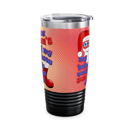 santa's shoes - Ringneck Tumbler, 20oz (yellow-orange wave)