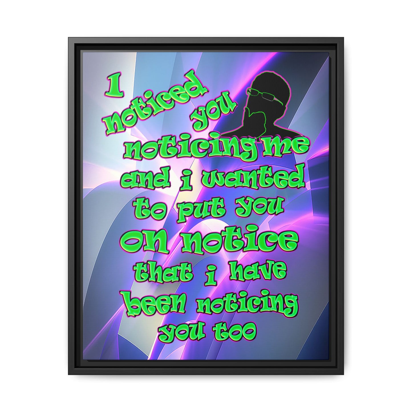 noticed you noticing - framed canvas art (grey-pink wave)