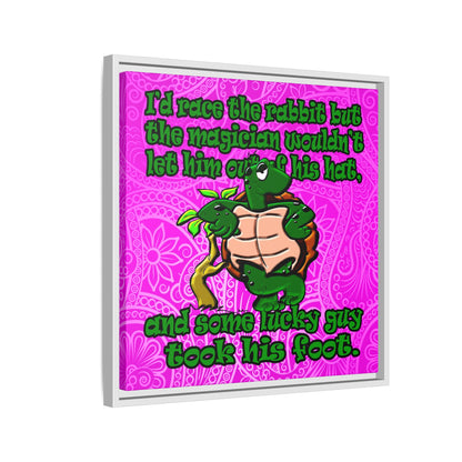 turtle race - framed canvas art (pink swirl)