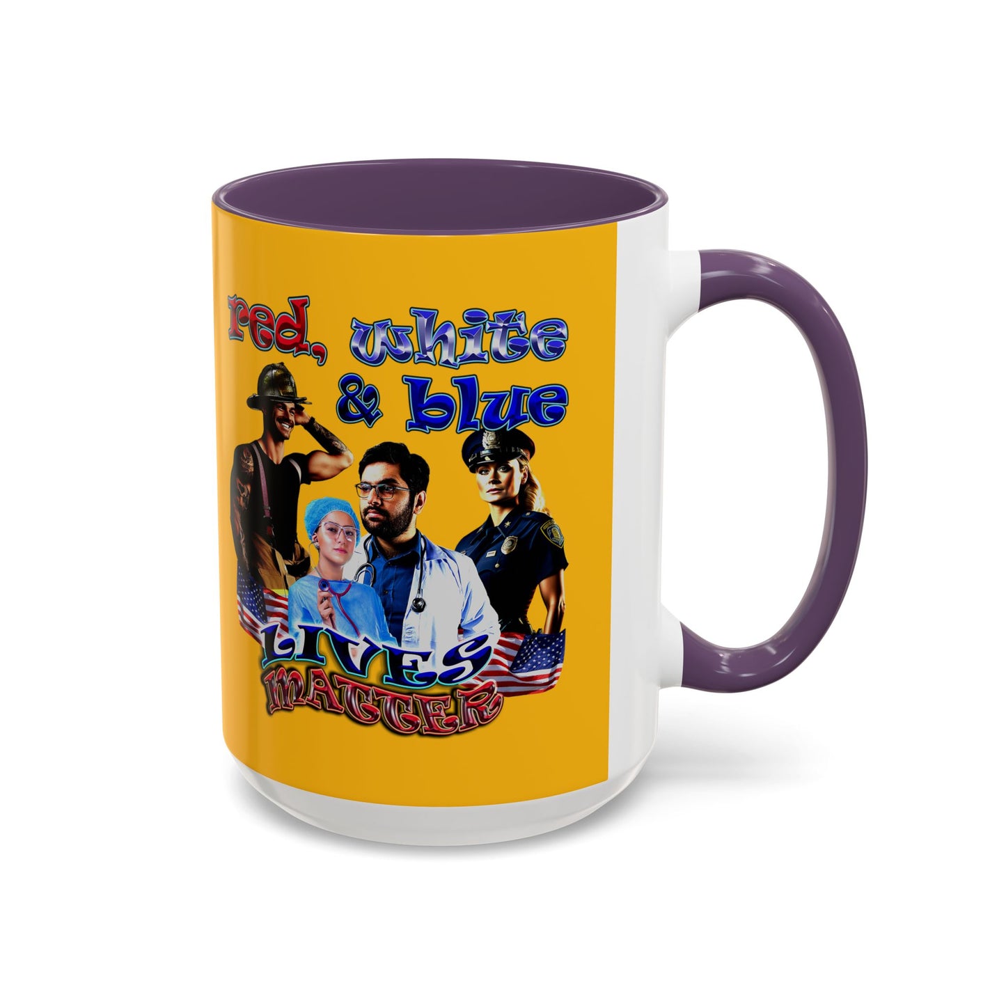 rw&b lives matter - Accent Mug (yellow)