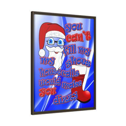 santa's shoes - framed canvas art (blue-white wave)
