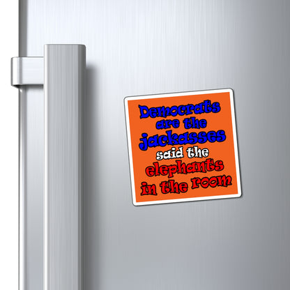 donkeys and elephants - Magnets - (orange)