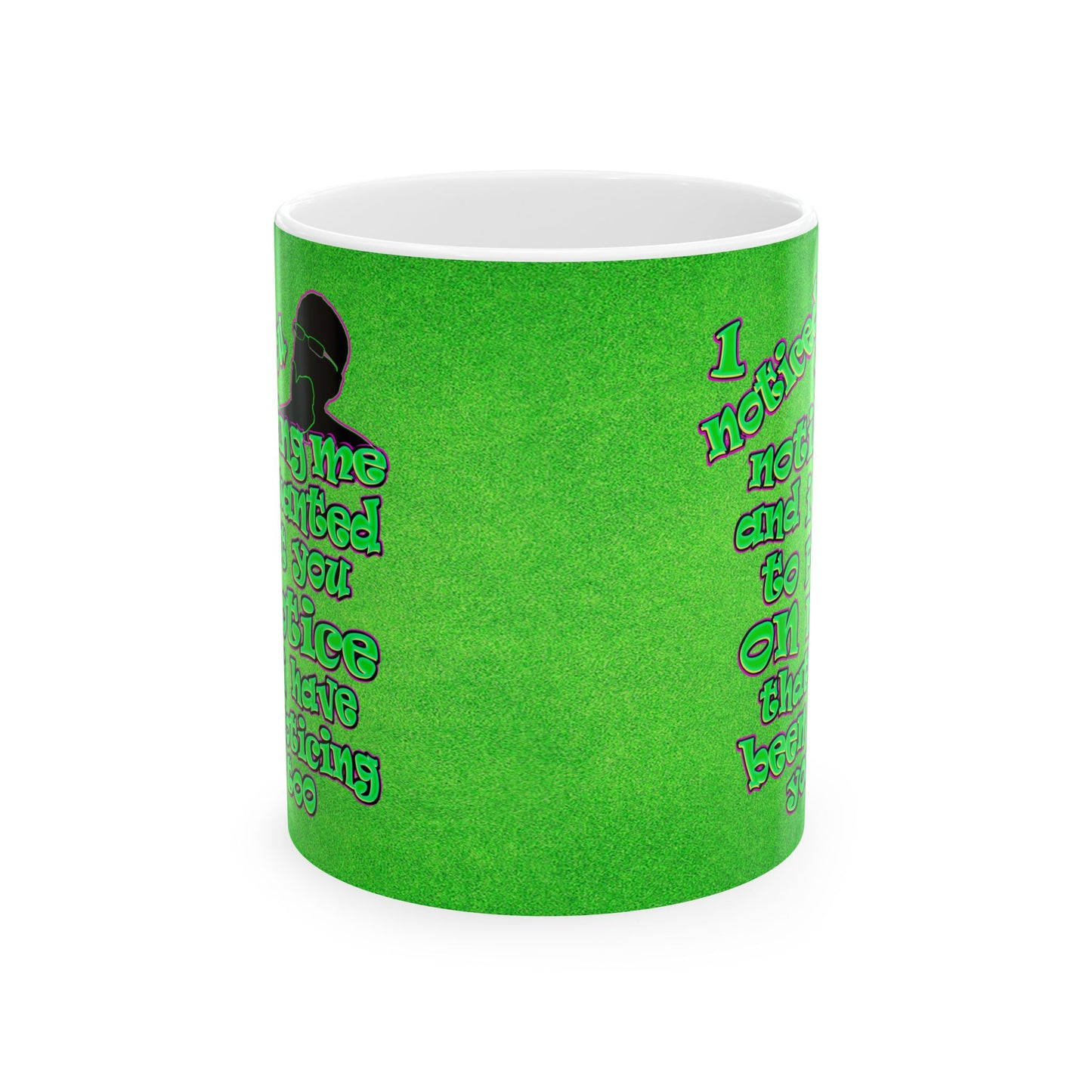 noticed you noticing - White Mug (green turf)