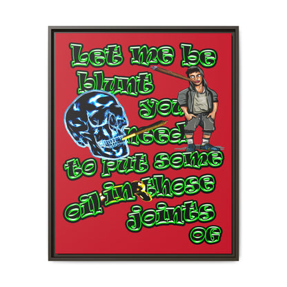 og - framed canvas art (dark red)
