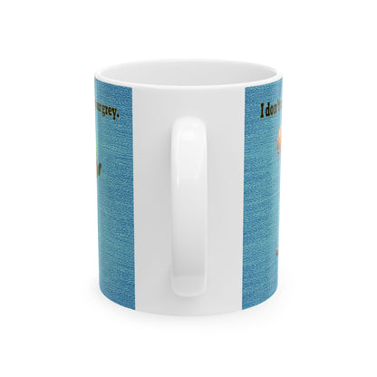 I don't care that your grey - White Mug (faded blue)