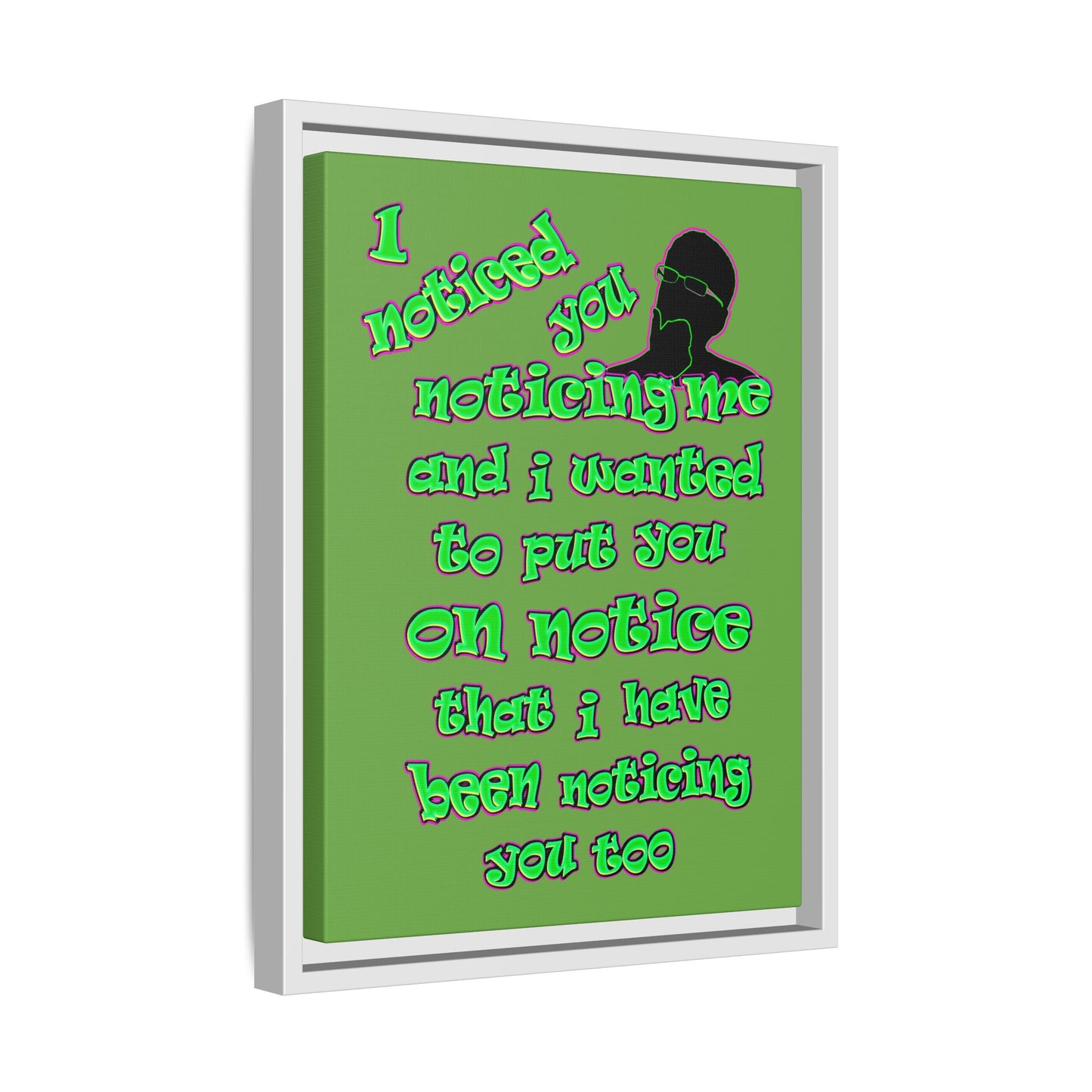 noticed you noticing - framed canvas art (green)