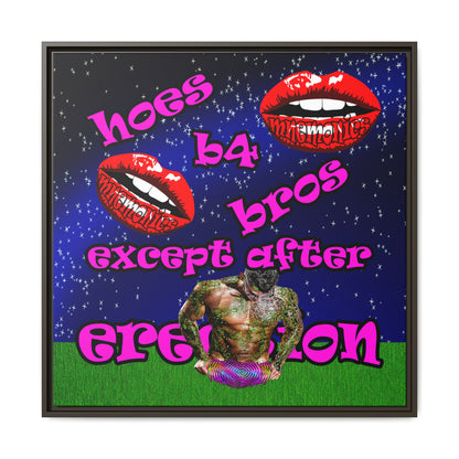 hoes b4 bros - framed canvas art ('snoops' background)
