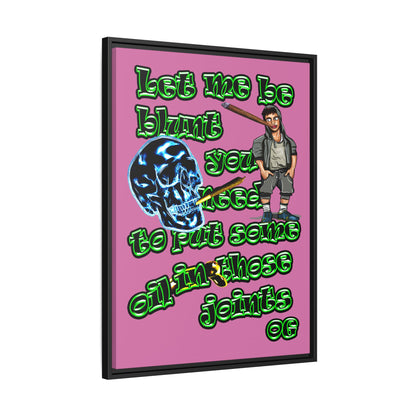og - framed canvas art (light pink)