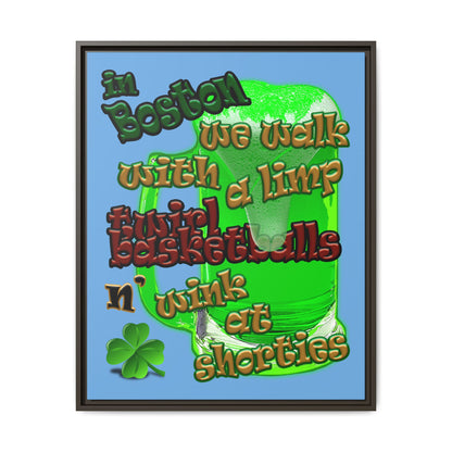 celtics logo - framed canvas art (light blue)