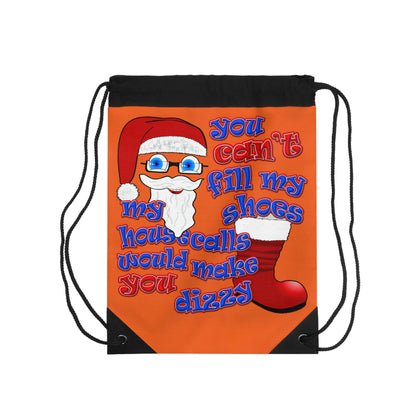 santa's shoes - Drawstring Bag (orange)