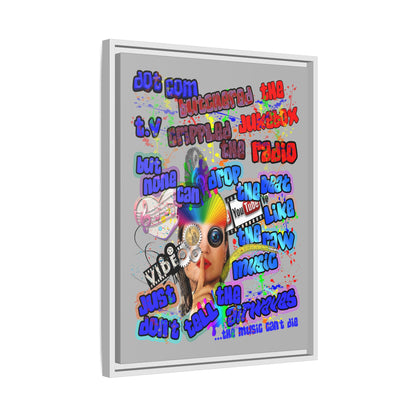 drop the beat - framed canvas art (light grey)