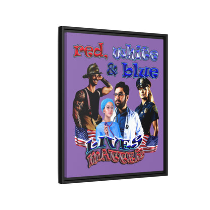 rw&b lives matter - framed canvas art (light purple)