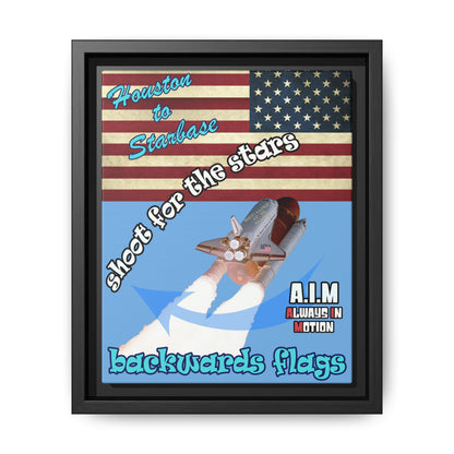 shoot for the stars - framed canvas art (light blue)