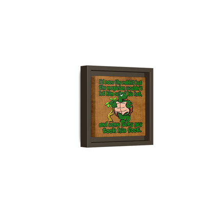 turtle race - framed canvas art (brown papyrus)