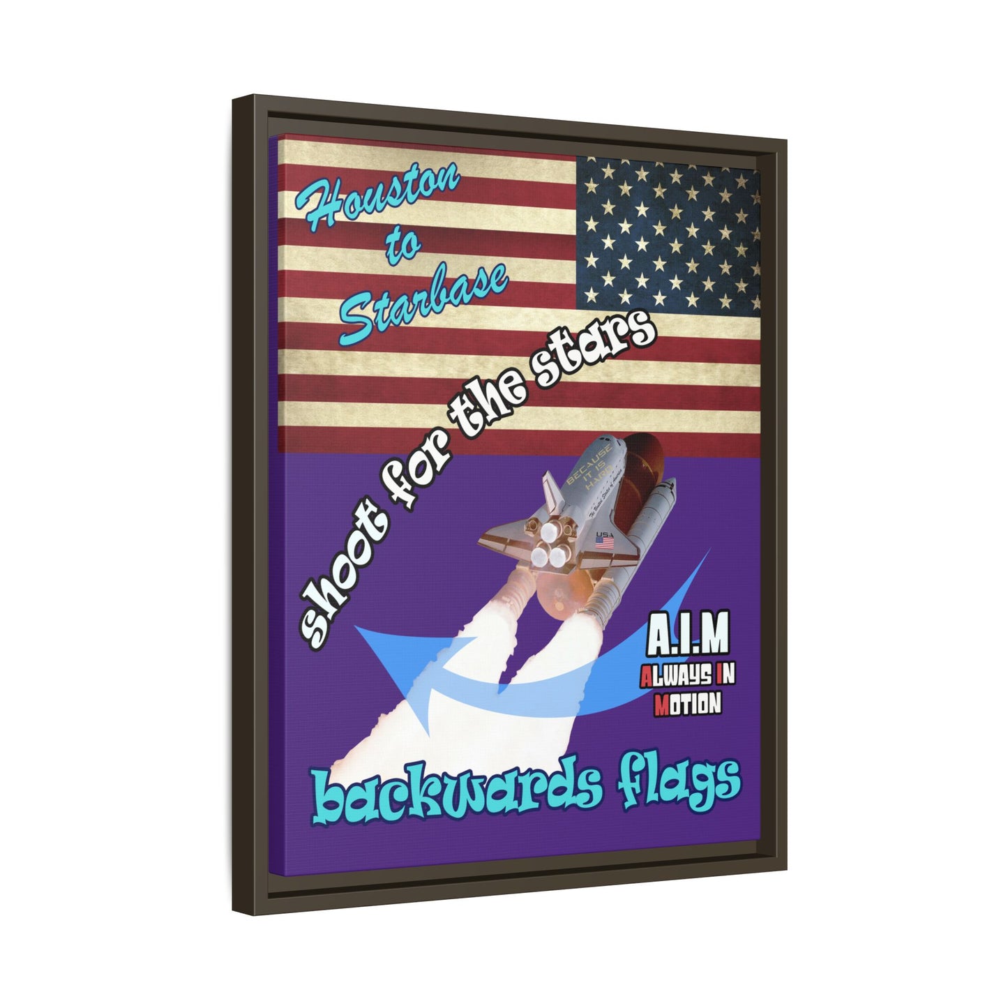 shoot for the stars - framed canvas art (purple)