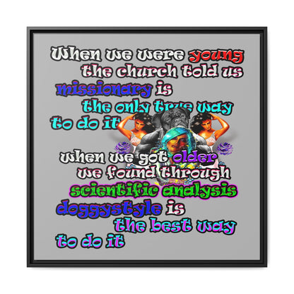 doggystyle - framed canvas art (light grey)