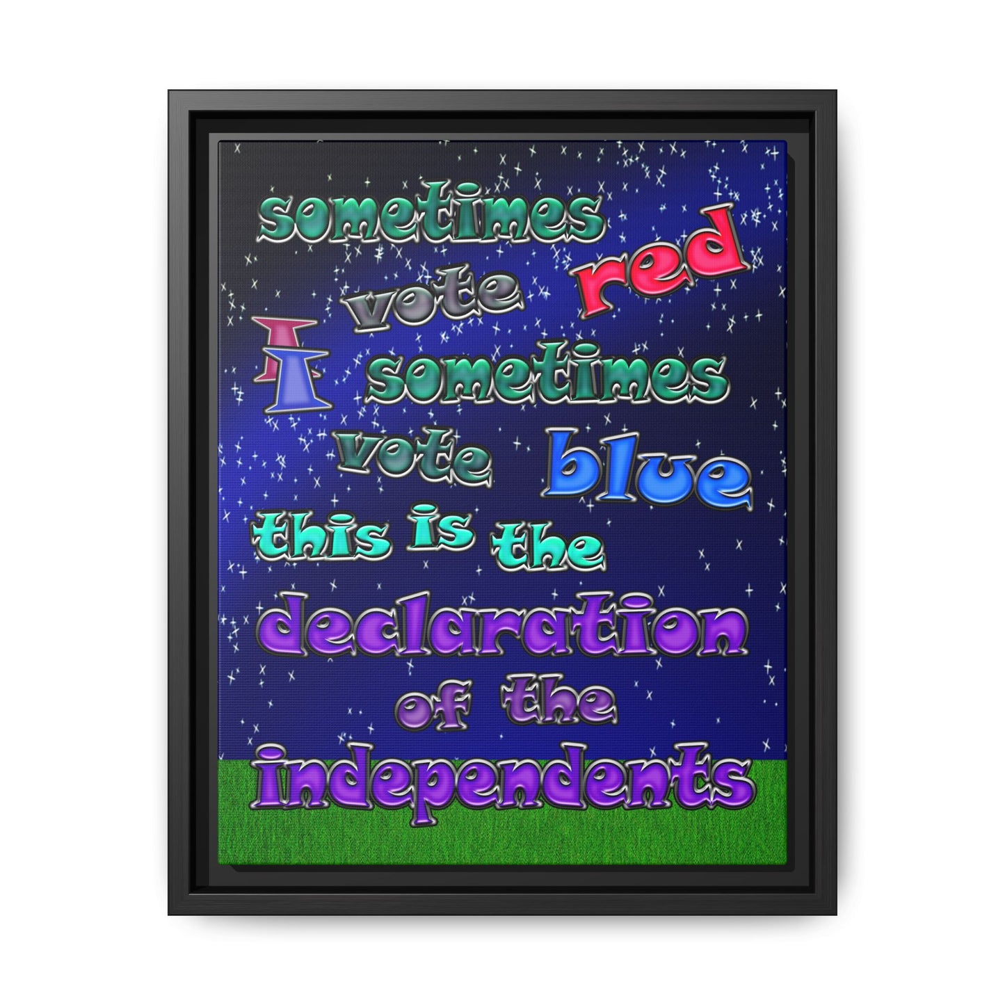 declaration of the independents - framed canvas art ('snoops' background)