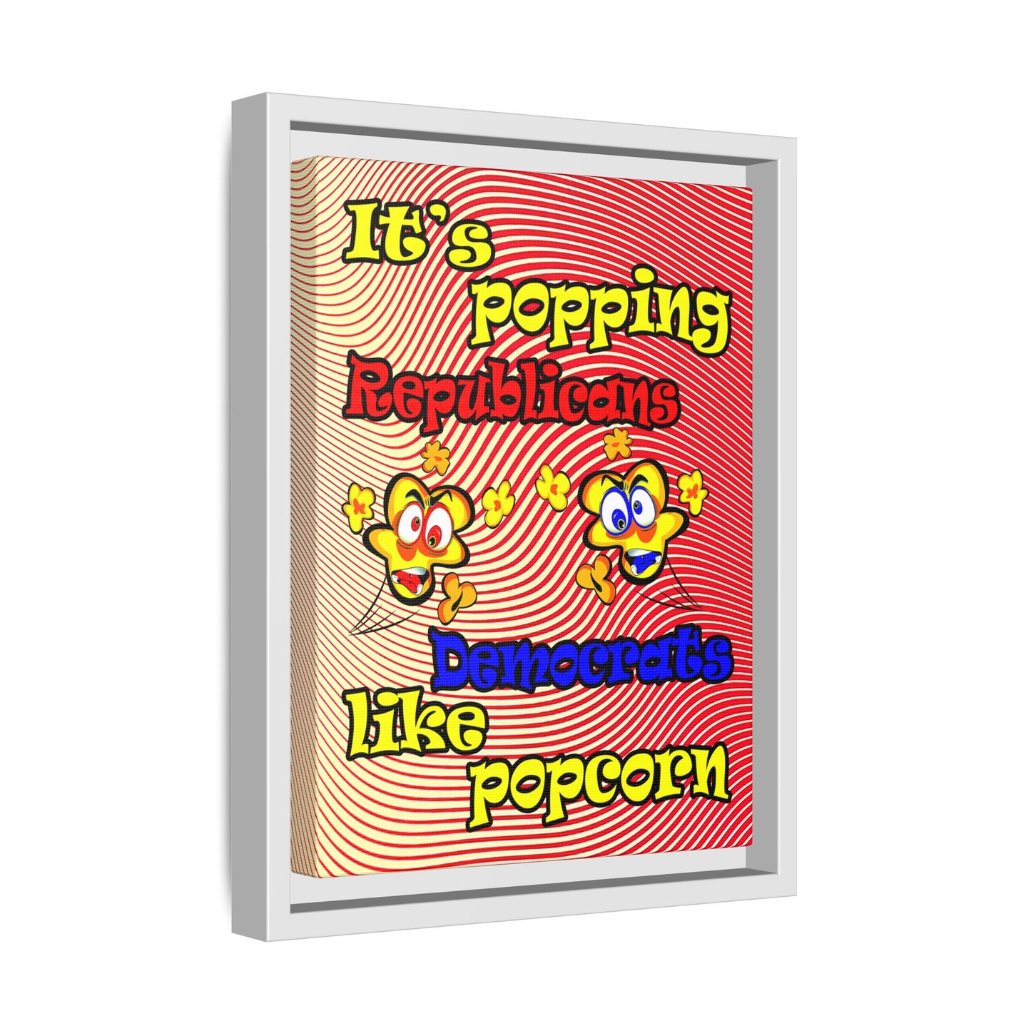 popping like popcorn - framed canvas art (yellow-orange wave)