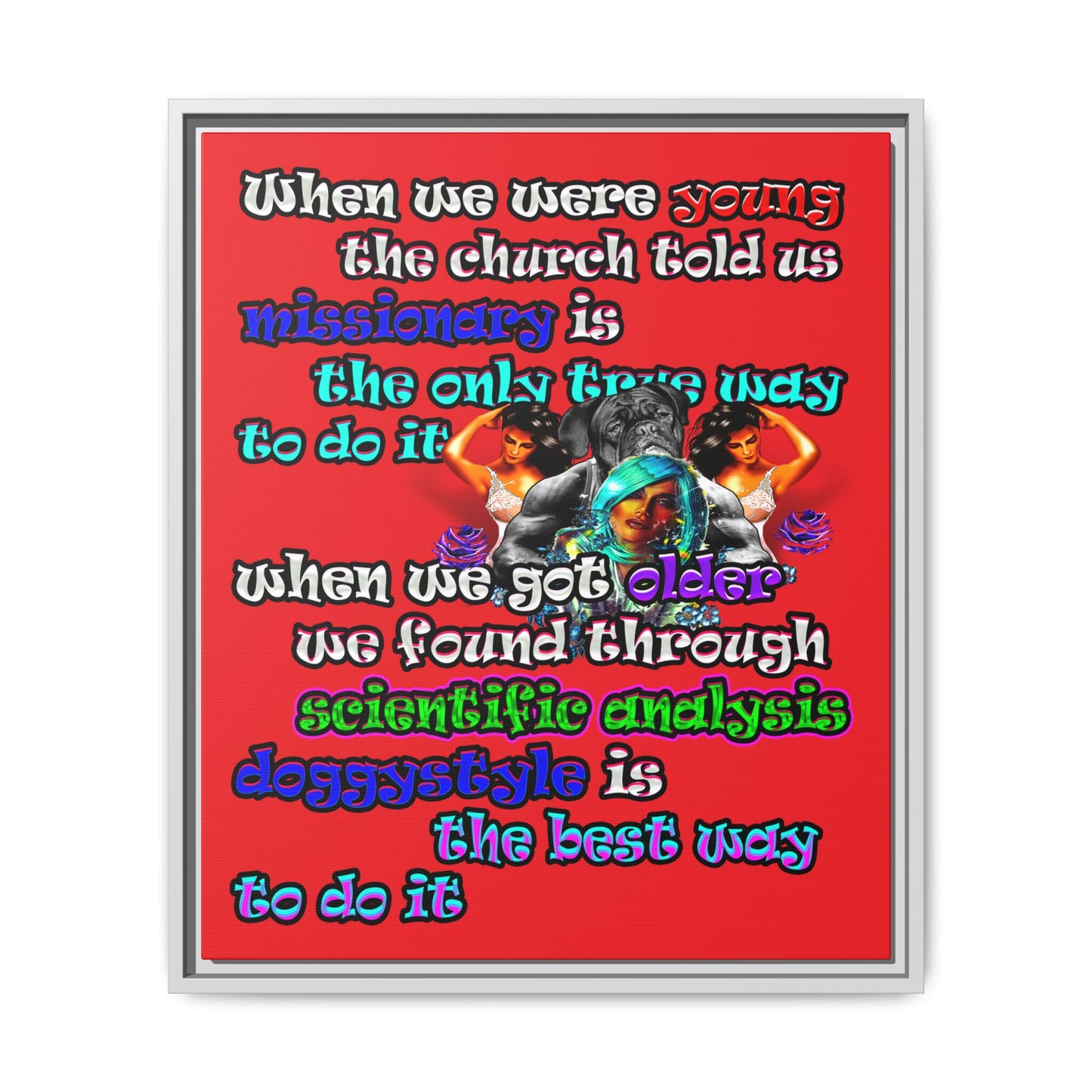 doggystyle - framed canvas art (red)