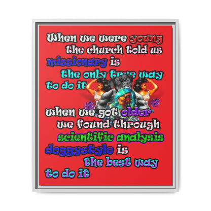 doggystyle - framed canvas art (red)