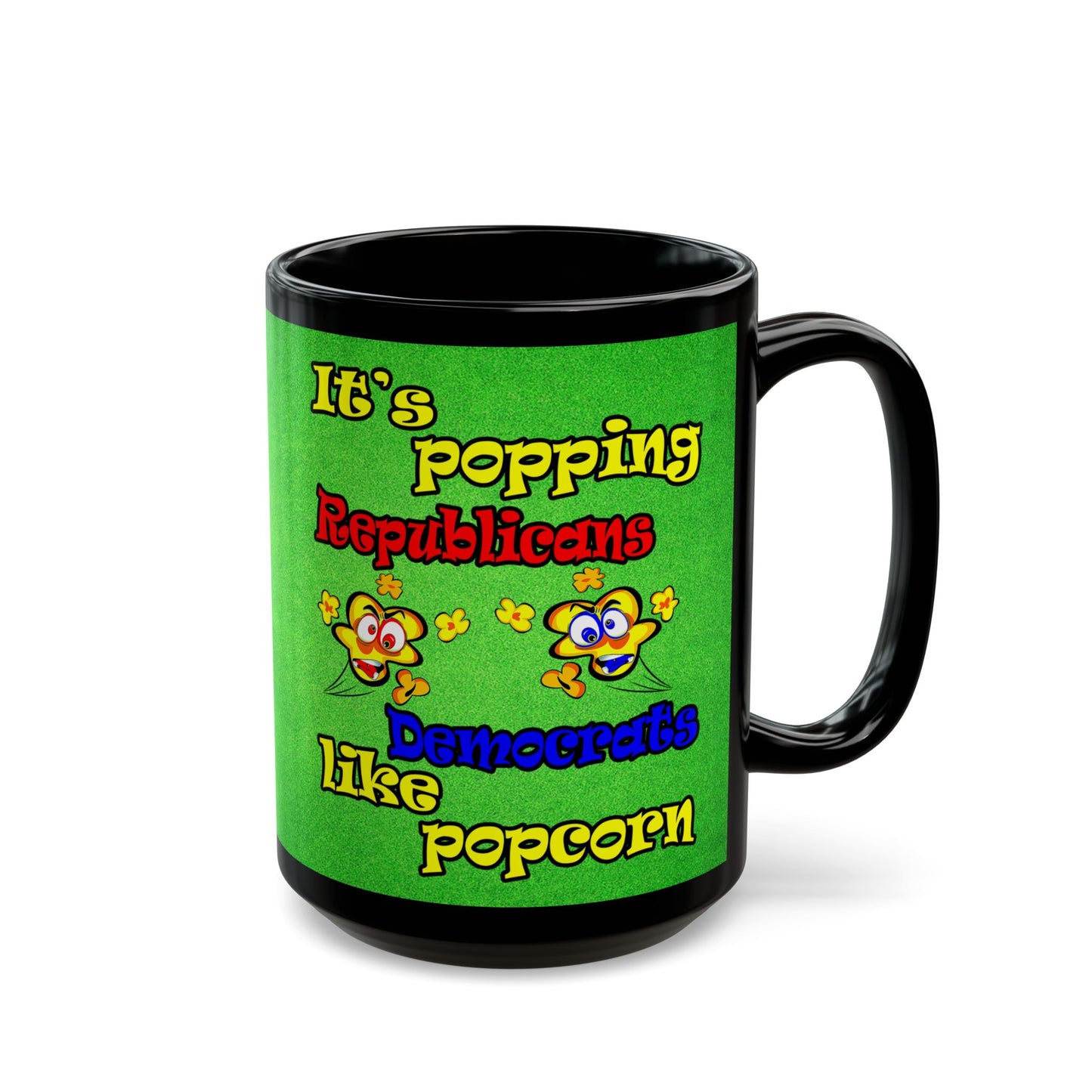 popping like popcorn - Black Mug (green turf)