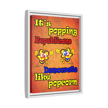 popping like popcorn - framed canvas art (burnt orange)