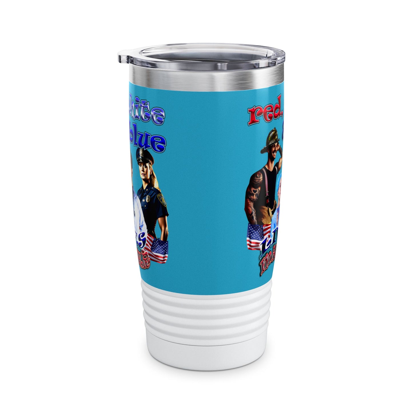 rw&b lives matter - Ringneck Tumbler, 20oz (turquoise)