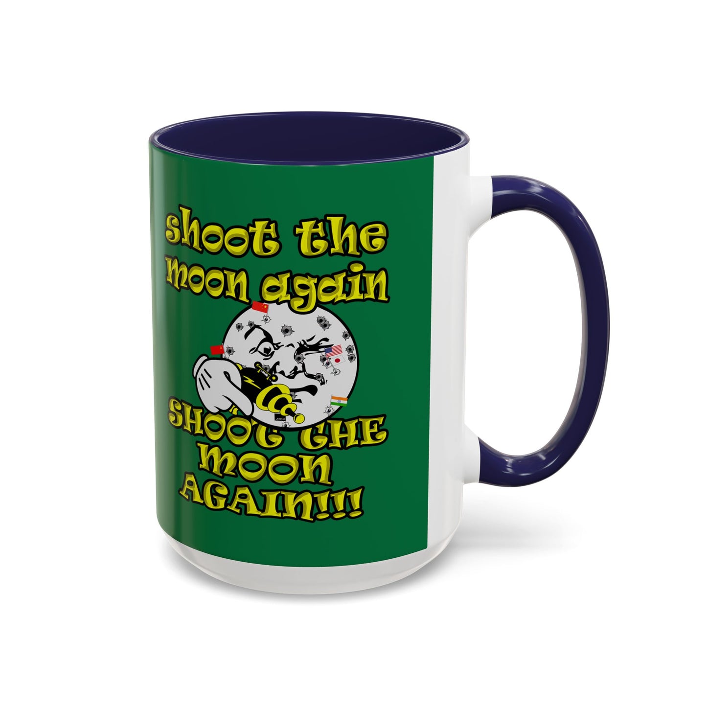 shoot the moon again - Accent Mug (dark green)