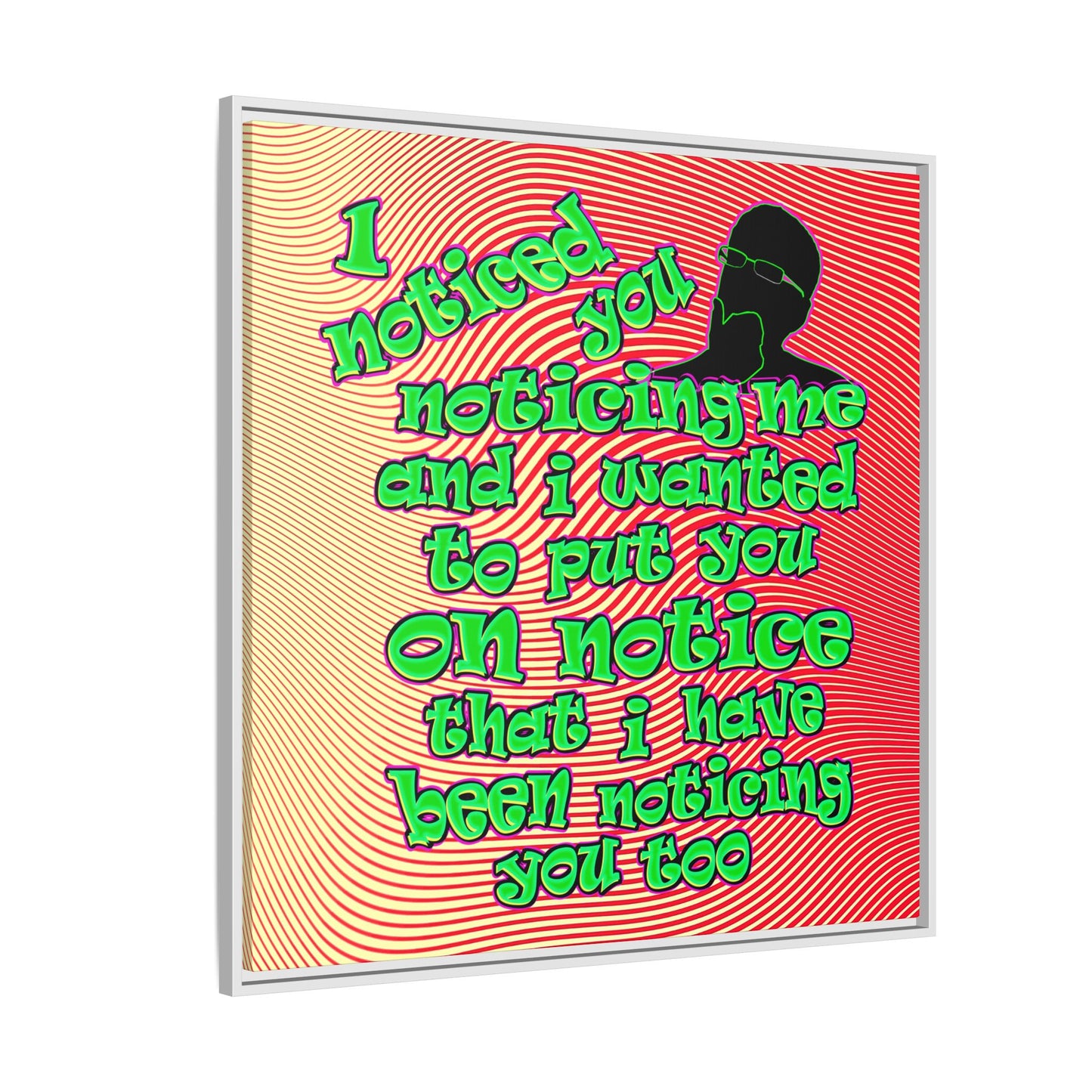 noticed you noticing - framed canvas art (yellow-orange wave)