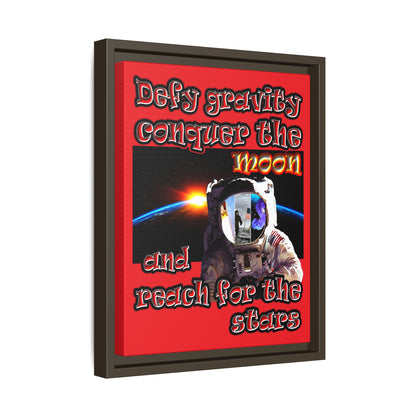 defy conquer reach - framed canvas art (red)