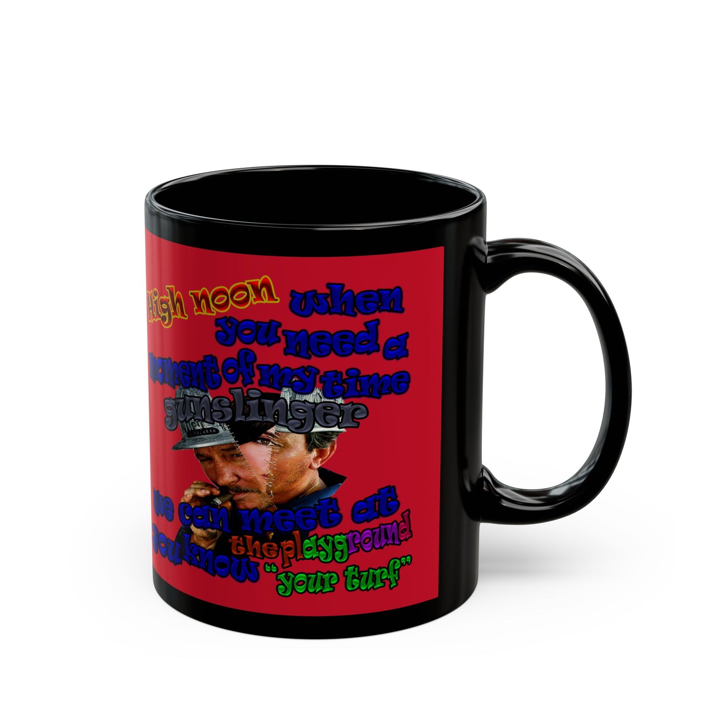 high noon - Black Mug (dark red)