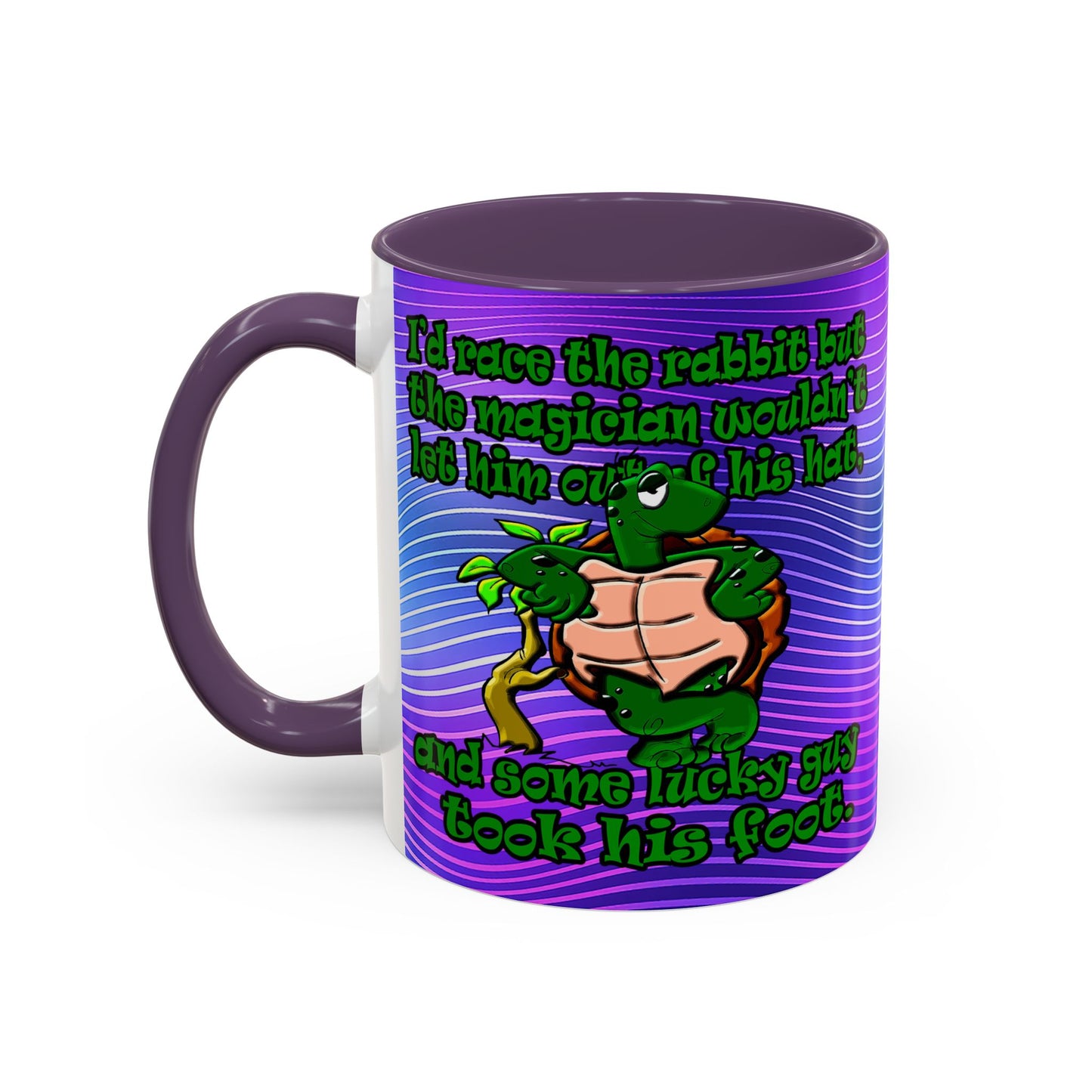 turtle race - Accent Mug (purple wave)