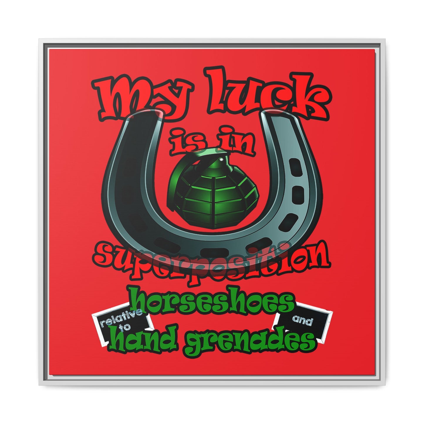 my luck - framed canvas art (red)