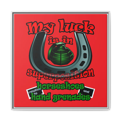my luck - framed canvas art (red)