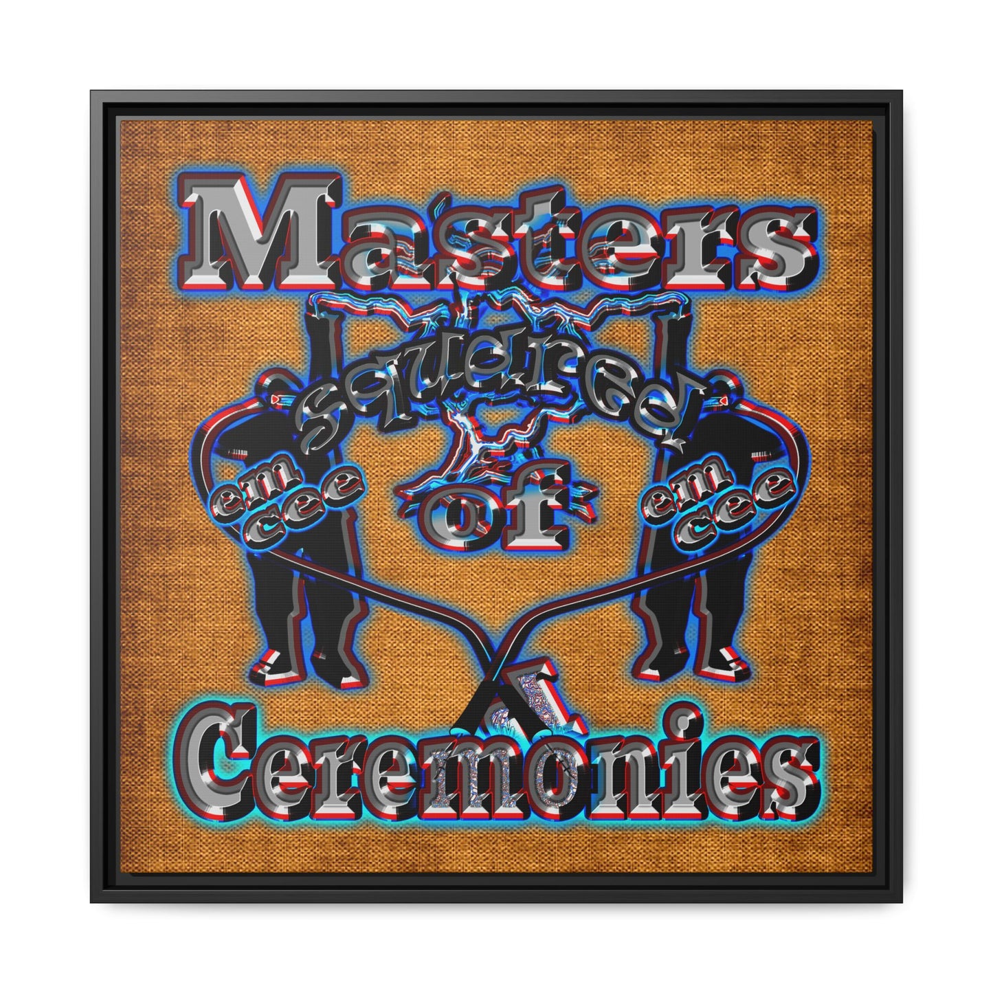 em cee squared - framed canvas art (brown papyrus)