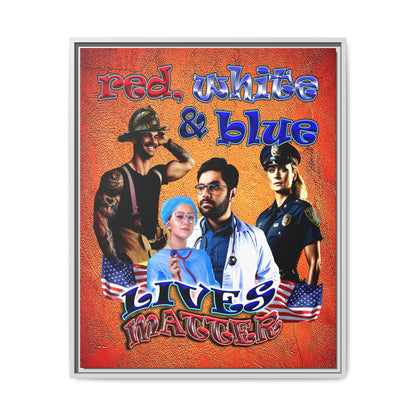 rw&b lives matter - framed canvas art (burnt orange)