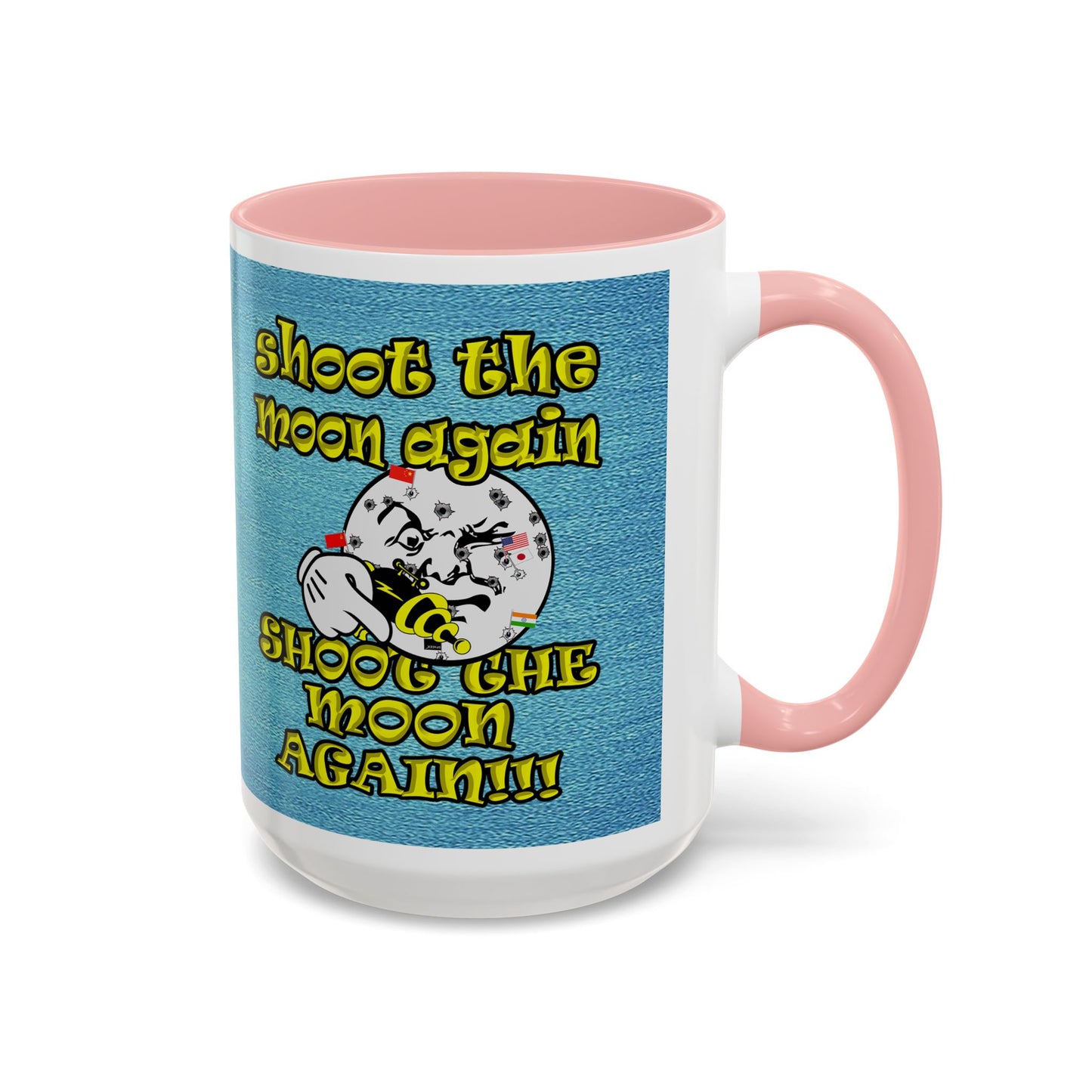 shoot the moon again - Accent Mug (faded blue)