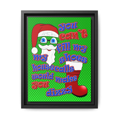 santa's shoes - framed canvas art (logo green)