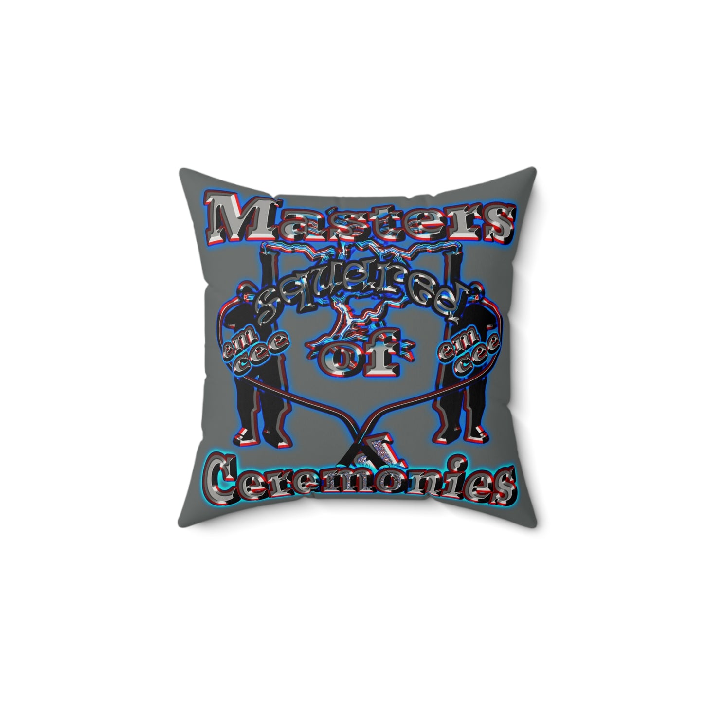 em cee squared - Faux Suede Square Pillow - (dark grey)