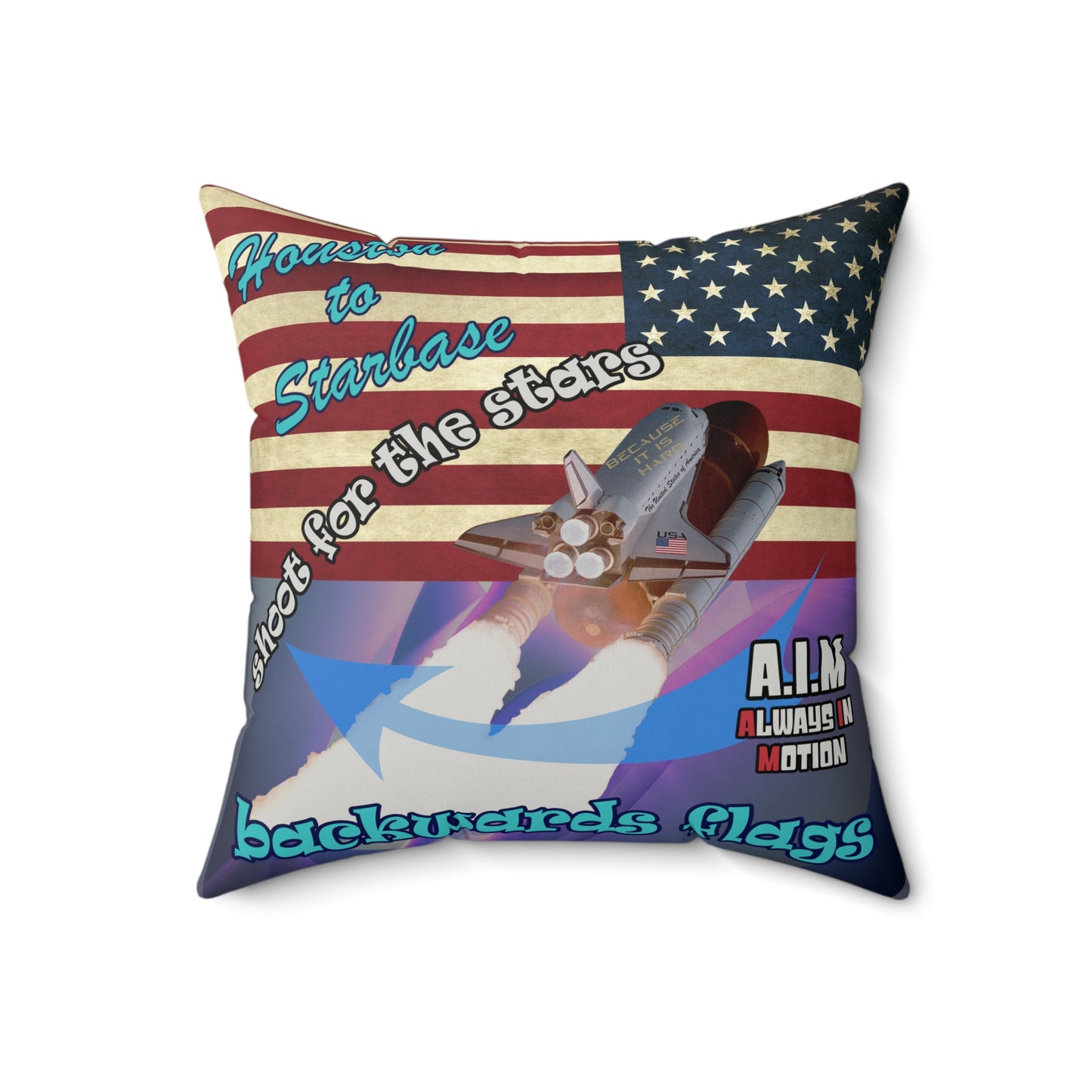 shoot for the stars - Faux Suede Square Pillow - (grey-pink wave)