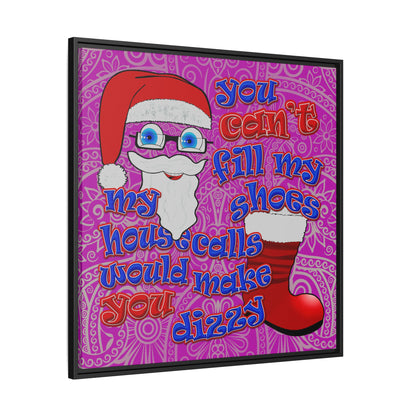 santa's shoes - framed canvas art (pink swirl)