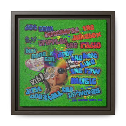 drop the beat - framed canvas art (green turf)