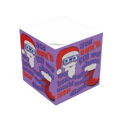 santa's shoes - note cube (light purple)