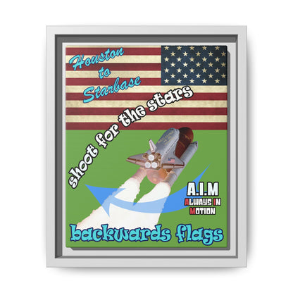 shoot for the stars - framed canvas art (green)