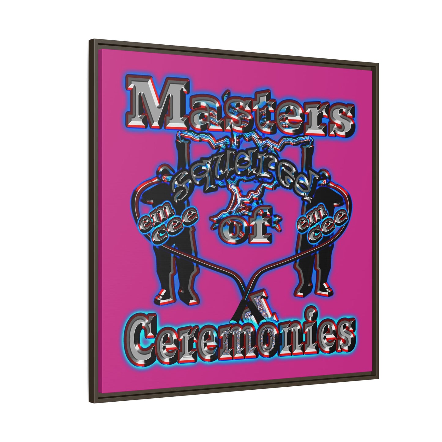 em cee squared - framed canvas art (pink)