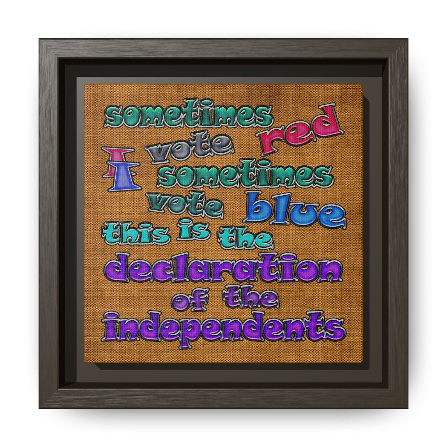 declaration of the independents - framed canvas art (brown papyrus)