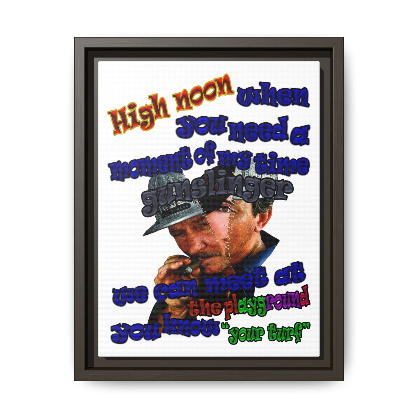 high noon - framed canvas art (white)